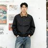 Mens Casual Lightweight Workwear Jacket Stylish Retro Turn-Down Collar Washed Cotton Blend Outerwear