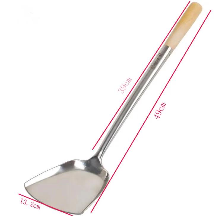 Long Handle Shovel Cooking Pot Turner Stainless Steel Spatula Turners Kitchen Cooking Utensils Cookware Tools Soup Spoon wok