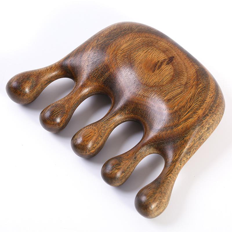 Hair Massage 8 Types Comb 5 Teeth Natural Ebony Comb Head  Handmade Anti Static Comb Meridian Massage ToolFor Massage & Scraping