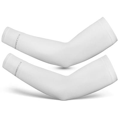 Manguitos de protección solar para ciclismo con filtro UPF50, 2 unidades, blancos