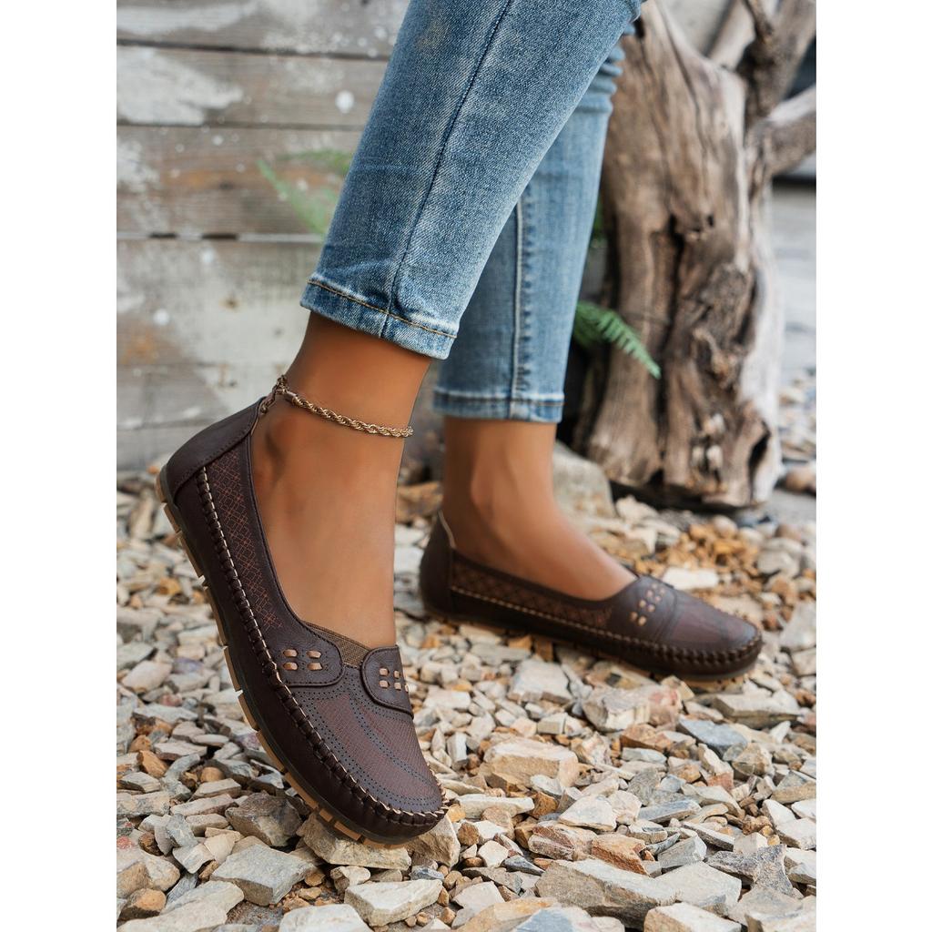 Sewing Laser Women's Flat Loafers