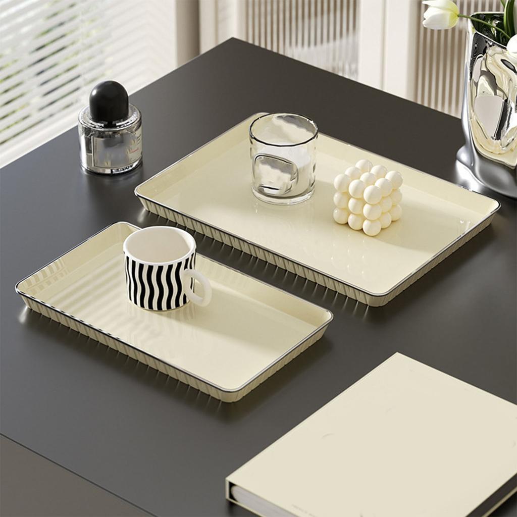 Tea Tray Food Fruit Serving Plate Dessert Plate Plastic Home Decoration for Office Outdoor