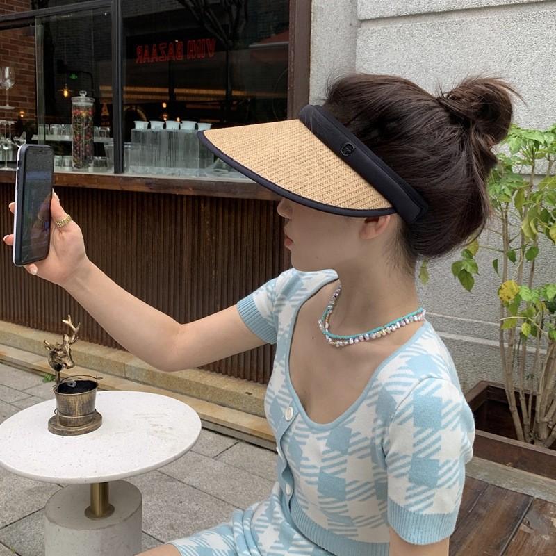 Womens Summer Sun Hat Large Brim Uv Protection Straw Hat With Sunshade For Outdoor Activities And Beach