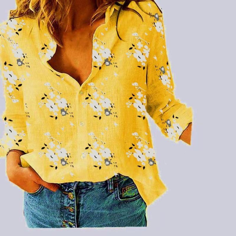 Spring and Autumn Yasun, solid color casual loose long-sleeved linen shirt