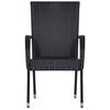 VidaXL Chaises empilables d'extérieur 6 pcs Résine tressée Noir