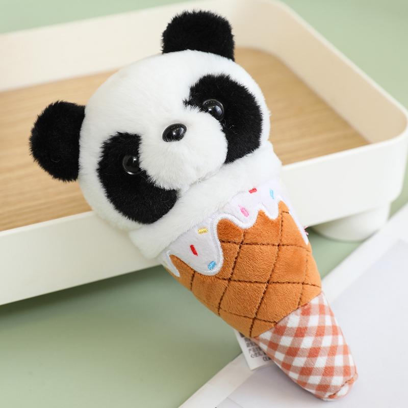 18cm Delicious Little Animal Ice Cream Plush Toys Mini Cartoon Panda Sheep Rabbit Elephant Piggy Toys Creative Photo Props