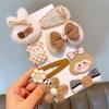 Milk Coffee Color Bow Hair Ties - No Damage Elastic Bands for Little Girls