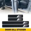Car Auto Door Sill Stickers Decal Protector White Gray Dark Tri-Color Decor EOA