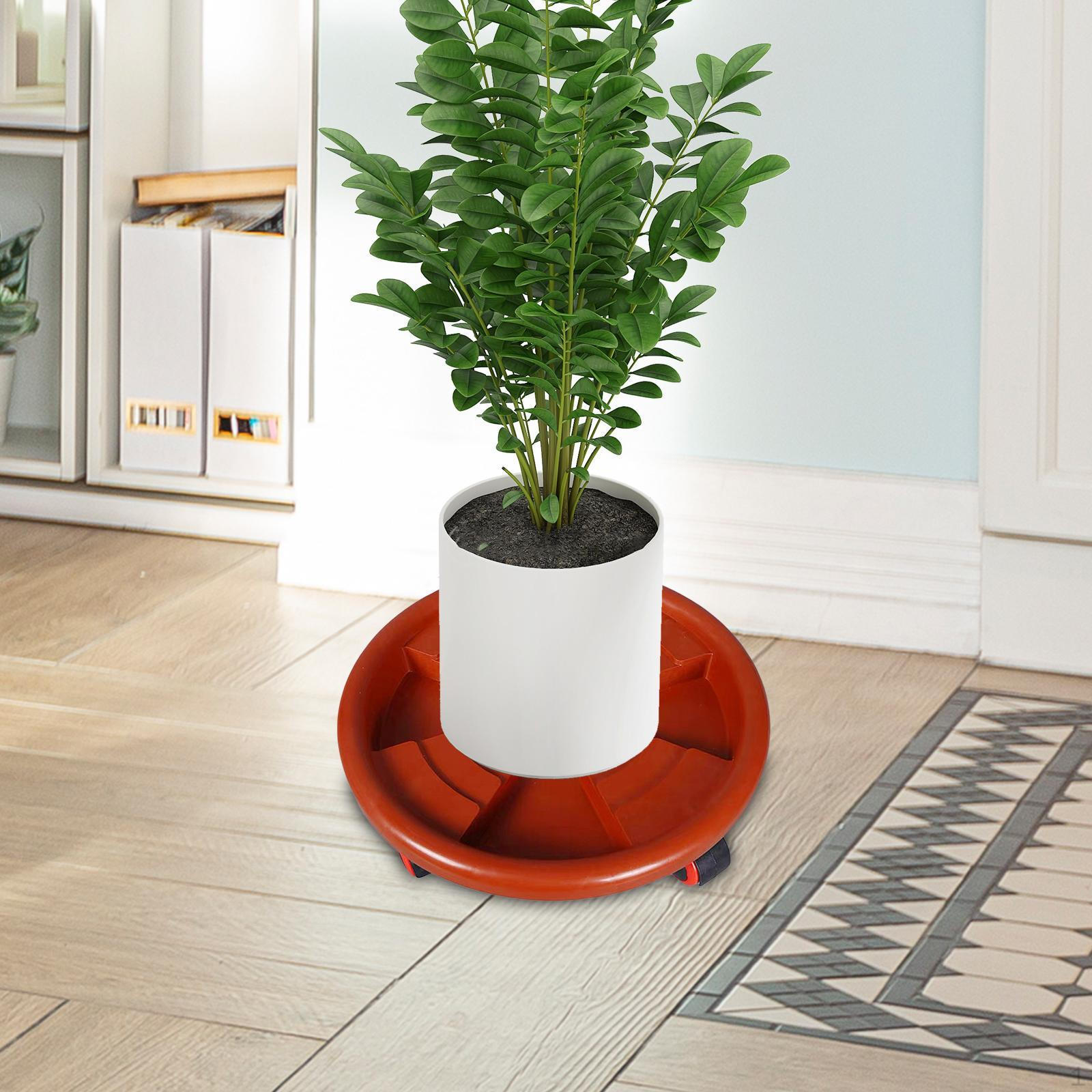 

Garden Rolling Plant Stand with Wheels Multipurpose Convenient Round Flower Pot Mover Saucer 46cm