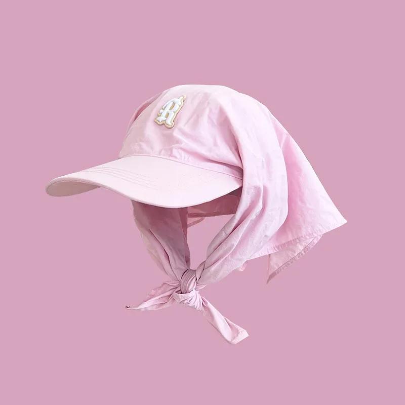 Nuovi Cappelli con Fazzoletto Personalizzati a Colori Coordinati per Donne Estate Viaggio Protezione Solare Versatili Moda con Cinturino Cappelli da Sole Uomini