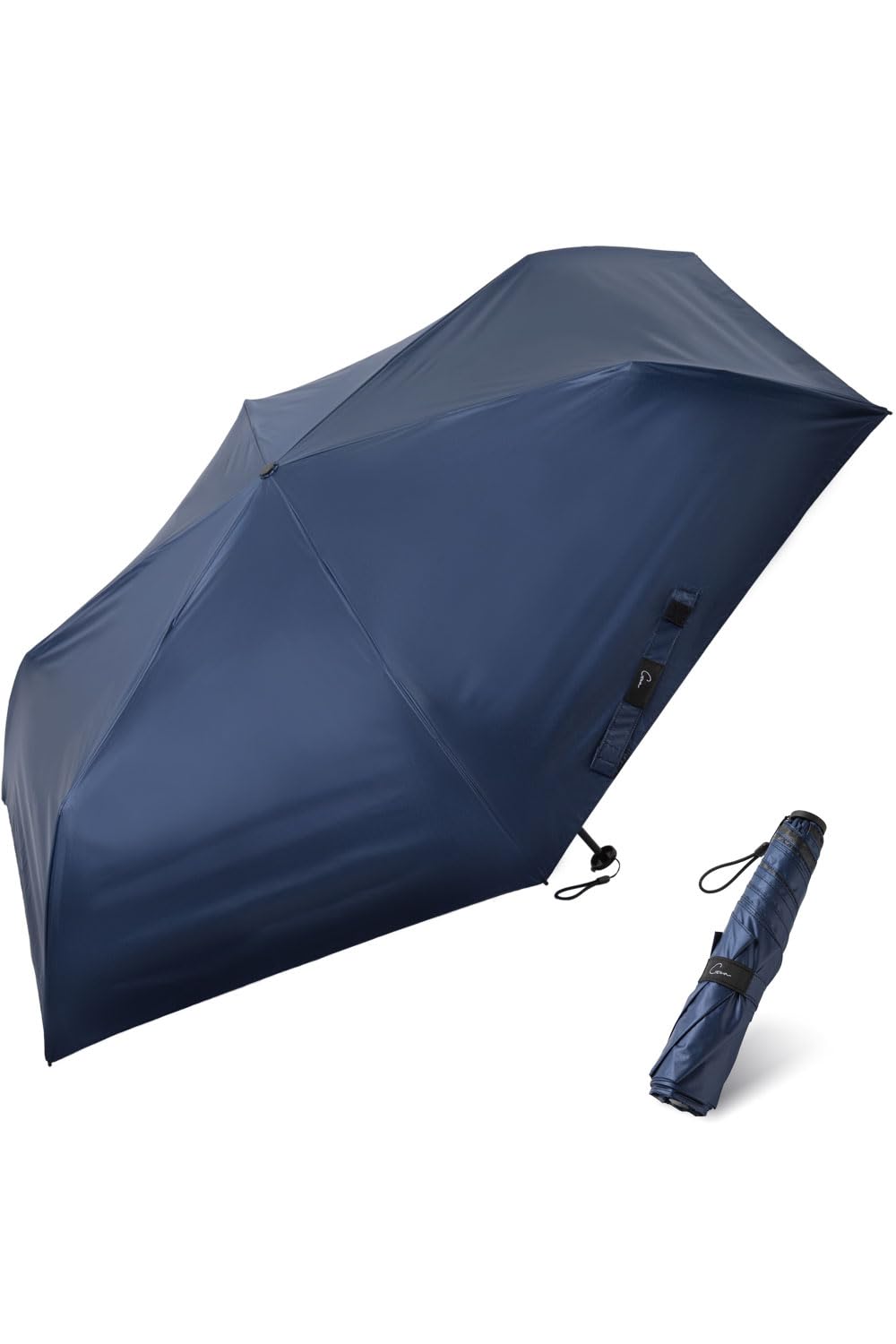 

Складной зонт от солнца и дождя диаметром 108 см, легкий (приблизительно) и с покрытием для дождливой погоды, светоблокирующий для прохлады и для защиты от УФ-лучей тёмно-синий