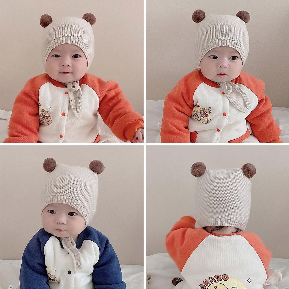 

3-24 месяца шерстяные детские зимние шапки с завязками на шее модная защитная шапочка для новорожденных мальчиков и девочек