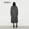 MO&Co. Women's Wool Blend Loose Fit Longline Coat with Belt