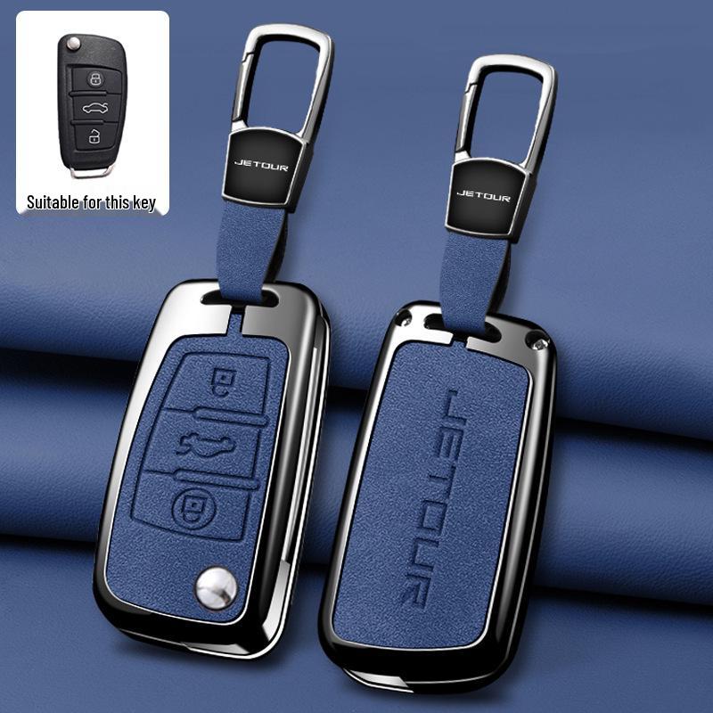 Jetour X70M Folding Key Cover (2019-2022) - 1.5T Model High-Grade Key Fob Case with Metal Shell Buckle (2021)