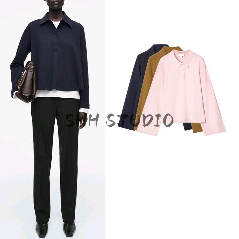 CS Spring New Women's Clothing Casual Style Button Half Placket Long Sleeves Polo Shirt 1259510 1267640