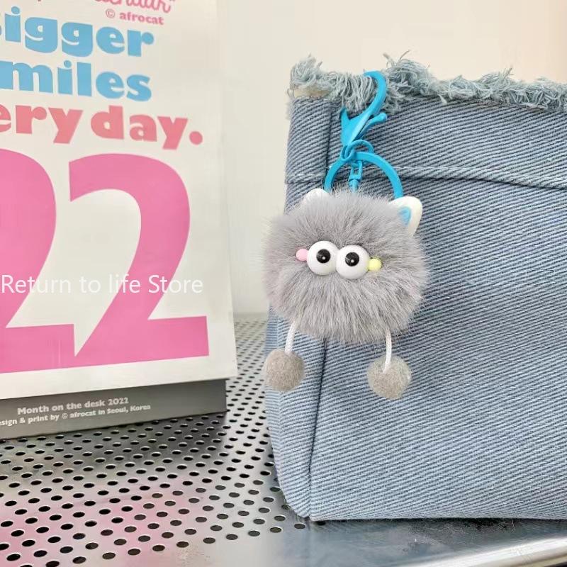 Mini Plush Elf Ears Keyring Bag Clip Decor Cute Cartoon Character Bookbag Keychain for Women Girls Couples Gift