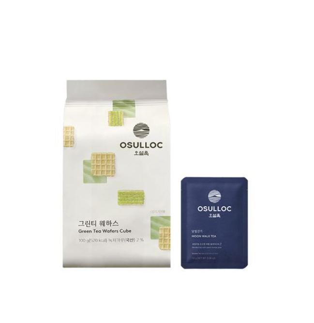 Osulloc Green Tea Wafers X3 + Dalbit Walk Single Pack – Tea Snack Set