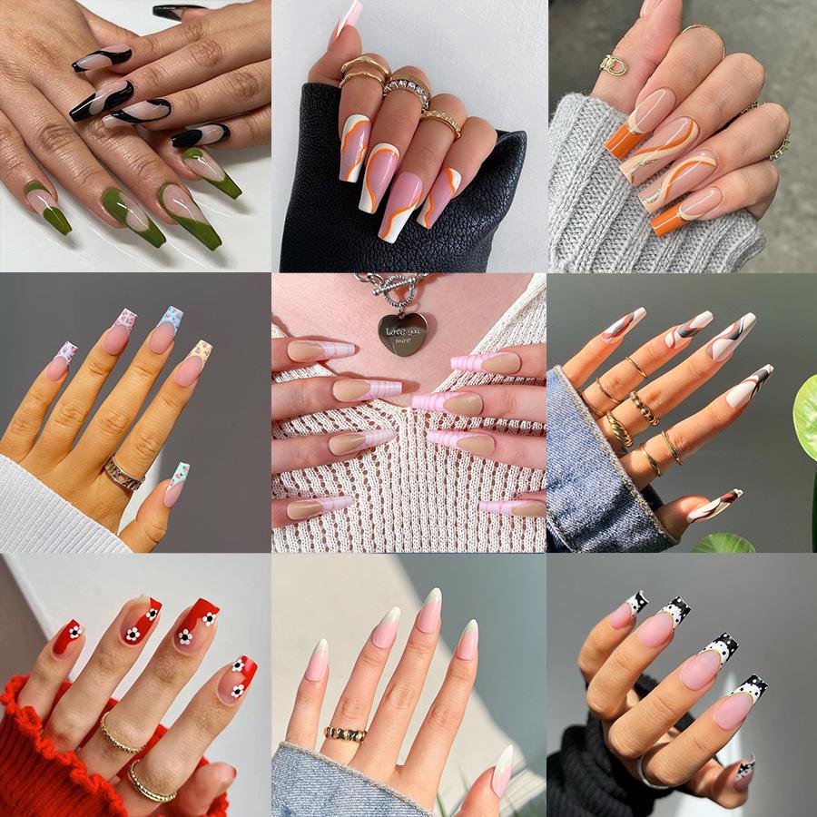

French Peach Nude Press-on False Nail Art Set