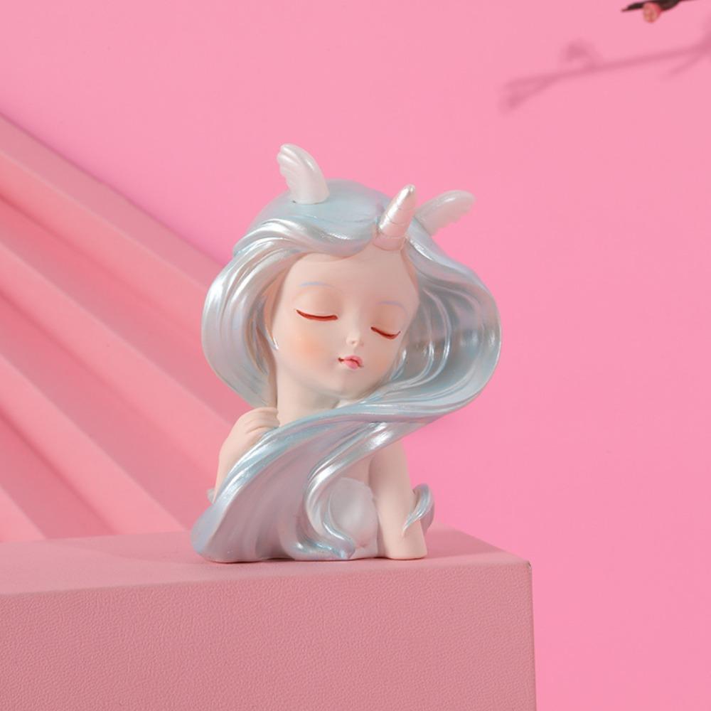 Resin Marine Girls Car Ornaments Princess Car Dashboard Decorations  for Children Gift