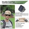 UPF 50+ Outdoor Wide Brim Sun Hat Breathable Sun Bucket Hat Wide Brim Solar Fan Hat  for Men Women