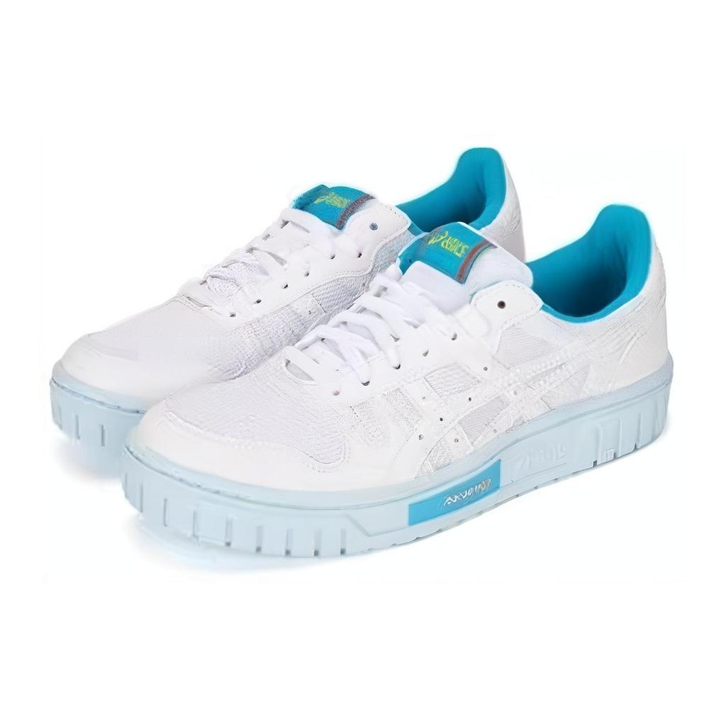 Asics Court Mz Synthetic Leather Shock Absorption Durable Low-Top Sneakers Unisex Sneakers White Blue 1203A353-100