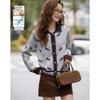 Demana Women's Wool & Silk Blend Jacquard Knit Cardigan