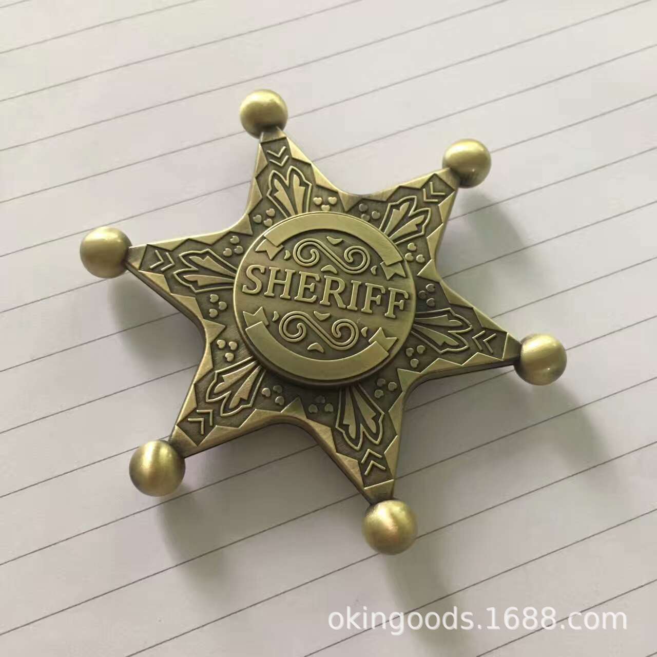 

Sheriff Fidget Spinner Edc Metal Spinning Top Tip Gyro Relieve Stress Reducing Toys Rotating Antistresse For Children Autism
