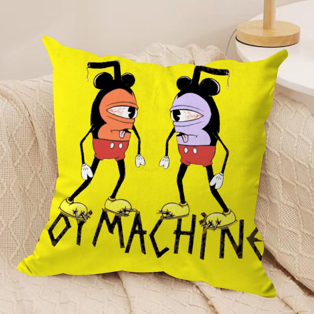 T-Toy M-MachineS S-SkateS Cushion Cover Silky Short Plush Double-Sided Printed Pillow Case for Sofa All Seasons Home Decor Gift