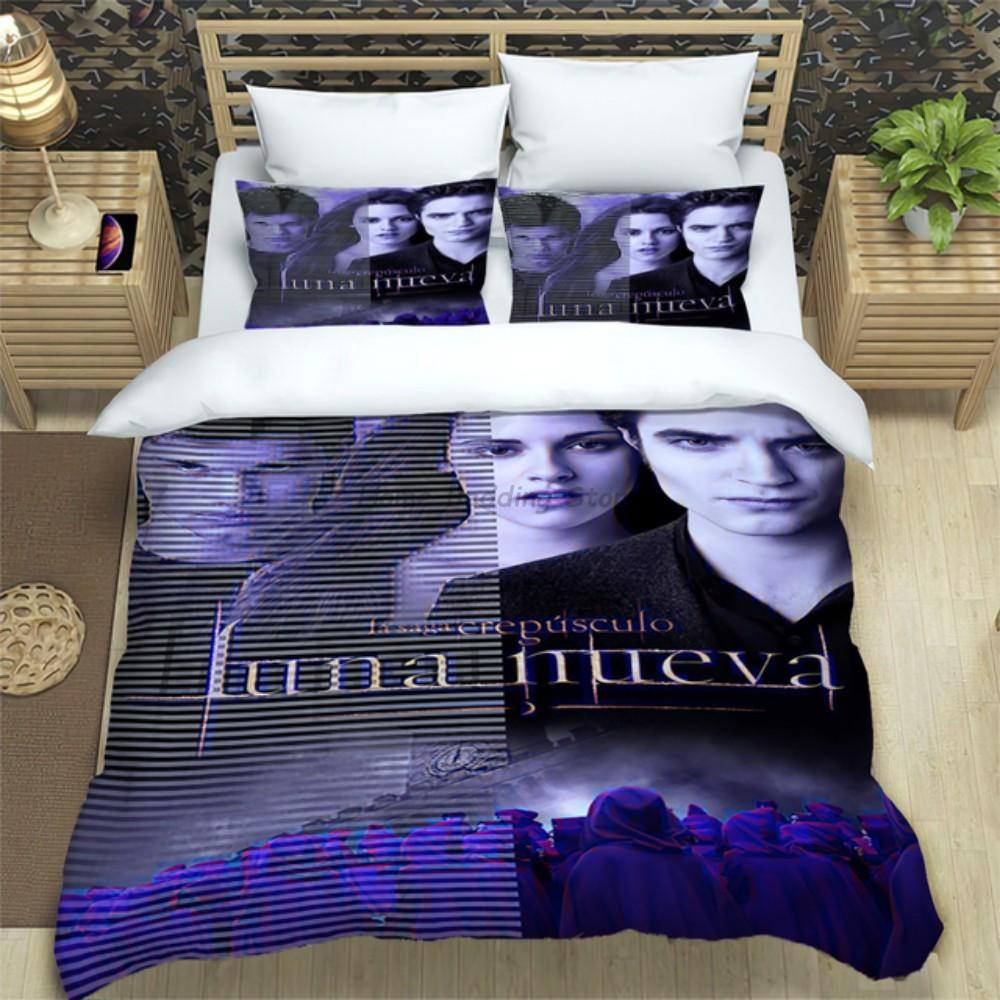 Twilight Series Duvet Cover Set And Pillowcases Vampire Movies Single King Full Fashion Bedding Set For Adults Duvet Cover