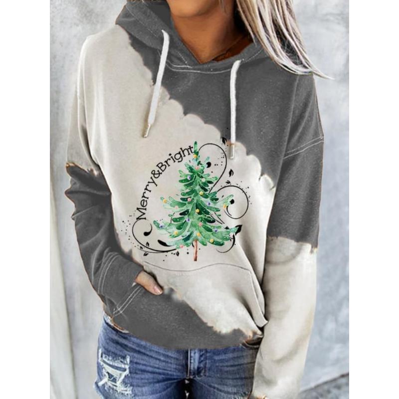 Autumn and Winter New Women's Clothing Christmas 3D Printing Hooded Pullover Long-sleeved Sweater Casual Fashion