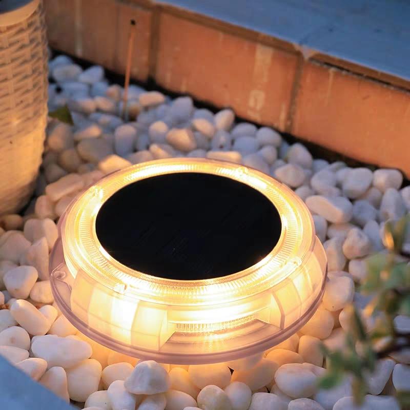 Solar Deck Lights Outdoor With Decorative Colors Led Garden Landscape Fence Ground Lighting