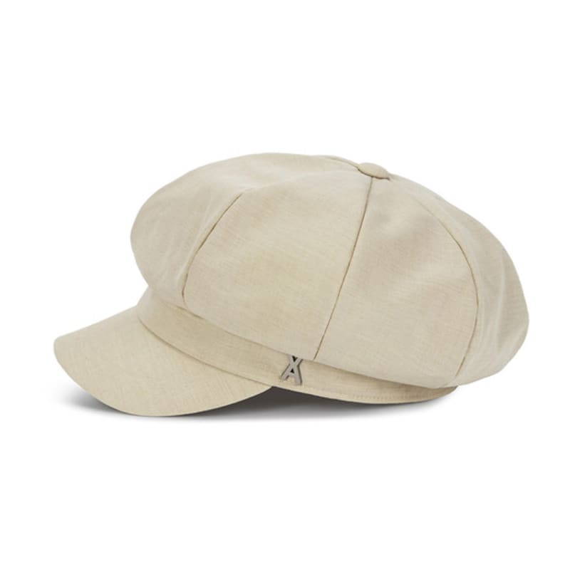 VARZAR VA Studded Newsboy Cap Beige