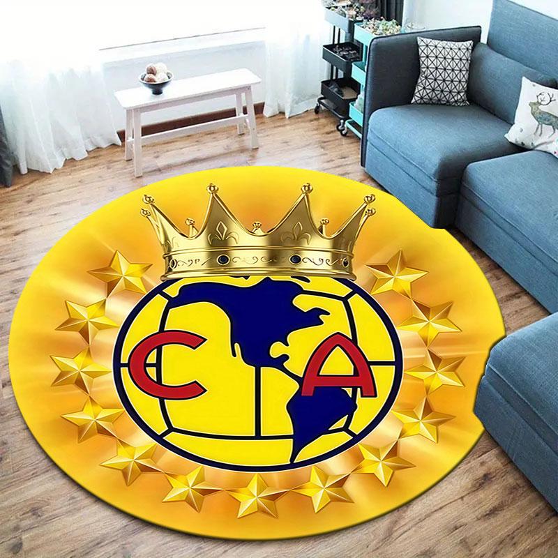 Club America Round Area Rug,Carpet Rug for Living Room Bedroom Sofa Playroom Decor,Non-slip Floor Mat