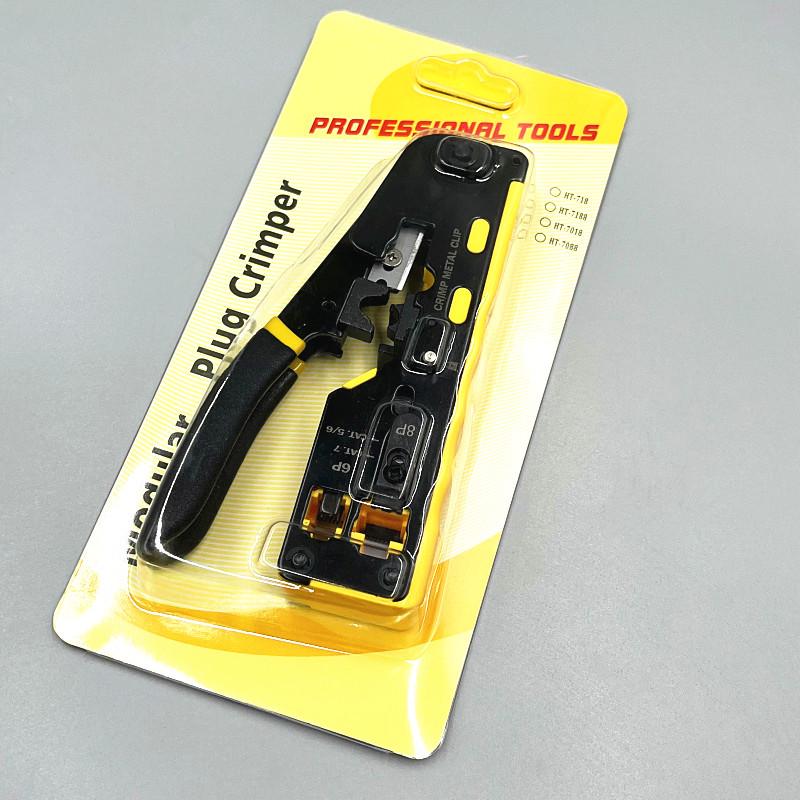 EZ Dual-Purpose Crimping Pliers with 6P/8P Crystal Head & Seven Through-Hole Options for Network Cables
