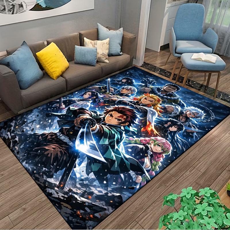 Demon Slayer Anime carpet Designed floor mat, suitable as a non-slip mat for the living room or bedroom sofa
