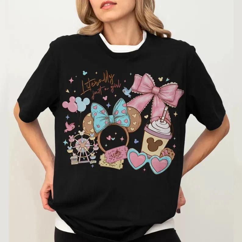 Cute Coquette Bow Literally Just A Girl T Shirt Unisex 8 S
