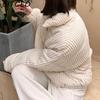 BITCED Winter Women's Stand Collar Short Corduroy Quilted Down Jacket Loose-Fit Lightweight Cotton-Padding Coat