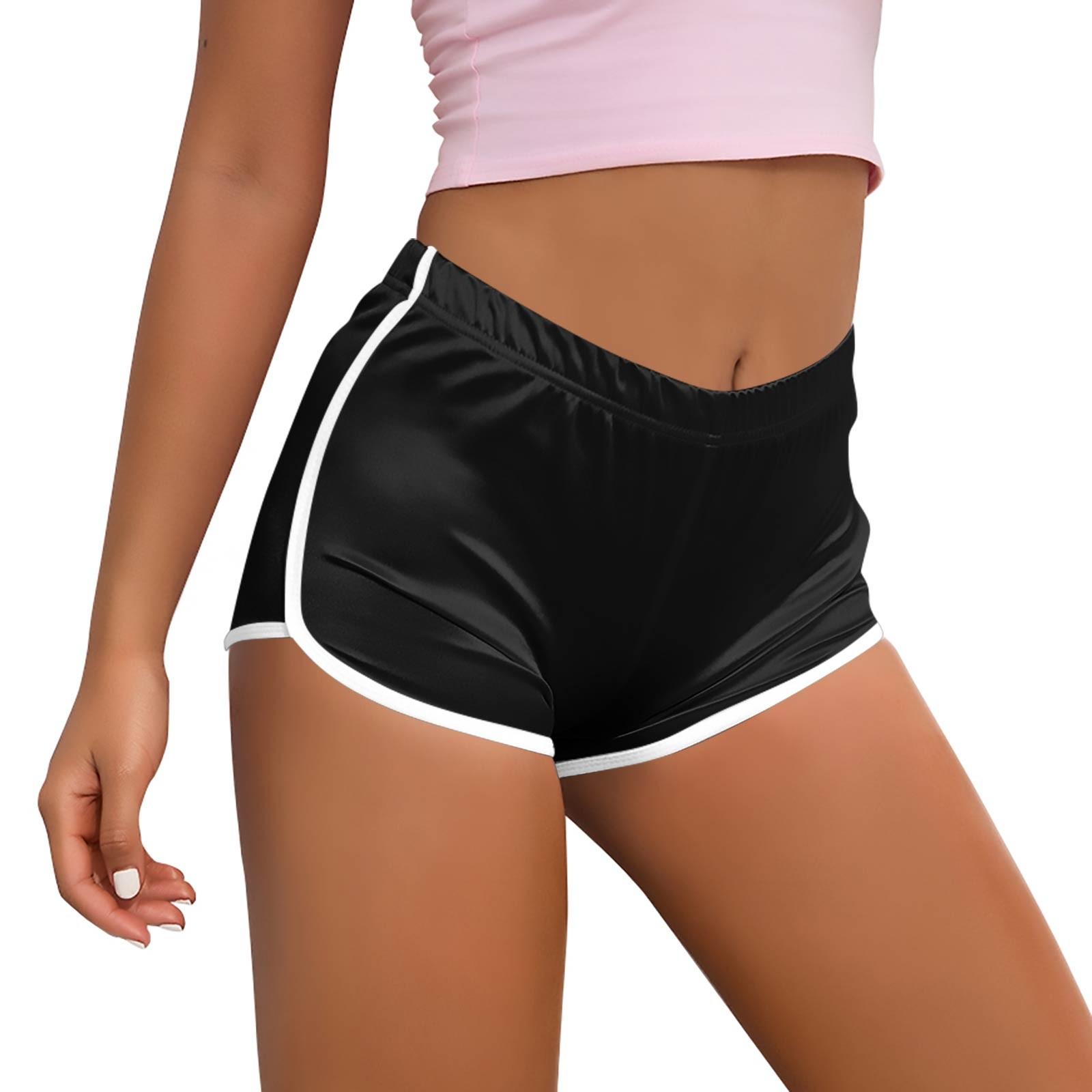 

Женские однотонные штаны для йоги со средней талией, короткие штаны для тренировок L чёрный