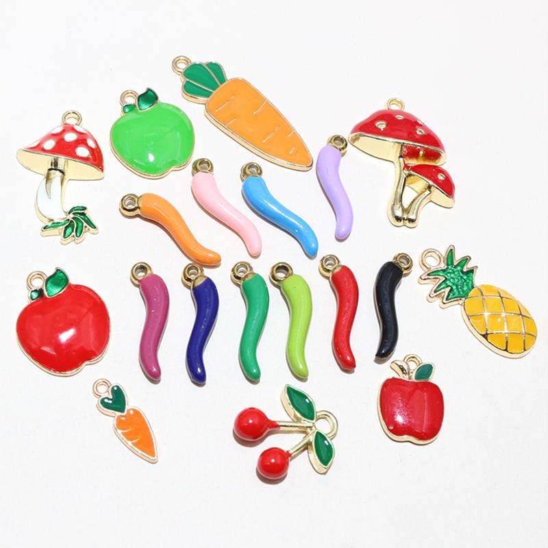 10pcs Stainless Steel Chili Pepper Pendant Charms Enamel Plant DIY Jewelry Making Accessories for Earrings Necklace Bracelet