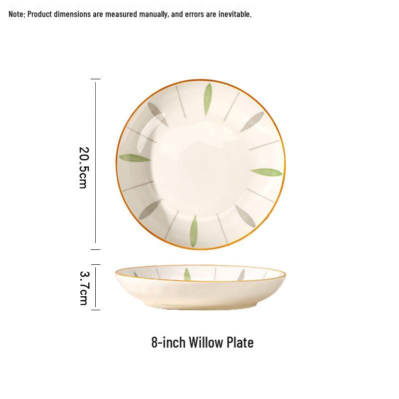 Underglaze Ceramic Dinnerware Set: 6 Plates & Bowls - New Style for Fruit, Rice & More