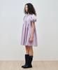 MAIS Arched Shirring Puff Sleeve Dress / Purple