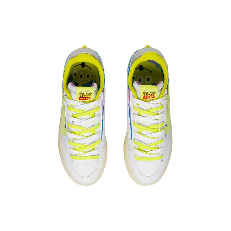 Disney X Li Ning Wave 180 Low Top Skateboard Shoes Men's White Yellow Alien Special Edition AECS033-1