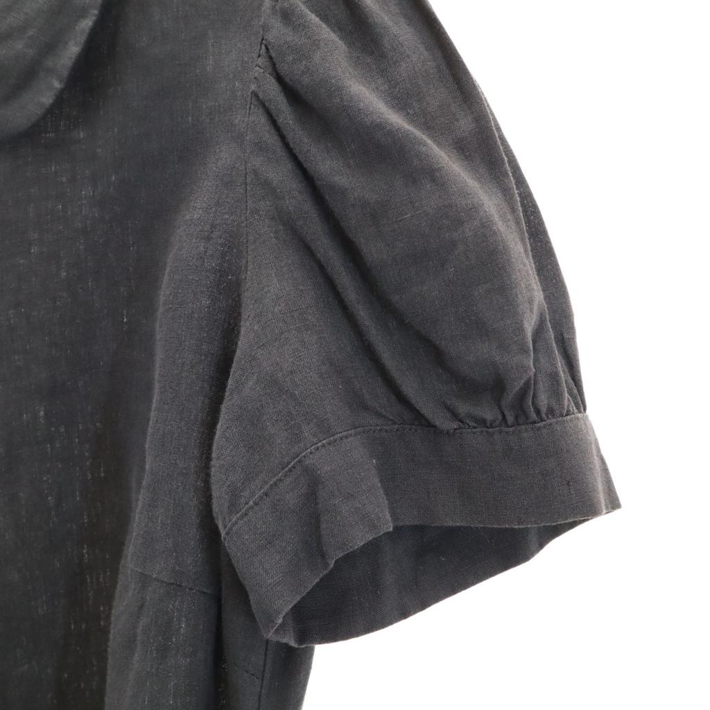 Agnes B. French Linen Short Sleeve Shirt Dress 36 Charcoal Women Used