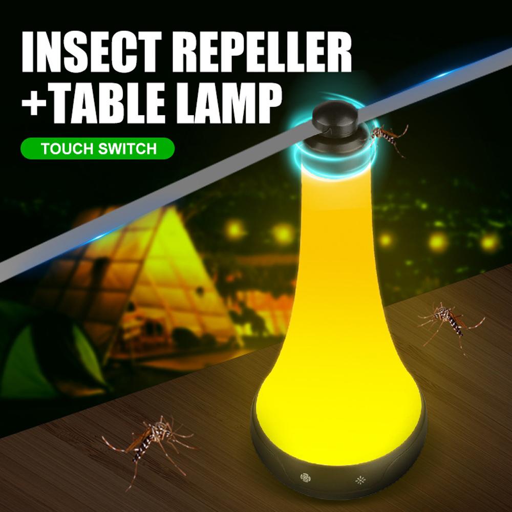 Ventilatore anti-mosche per tavoli con luci a LED, ventilatore anti-zanzare ricaricabile, repellente per insetti all'aperto per