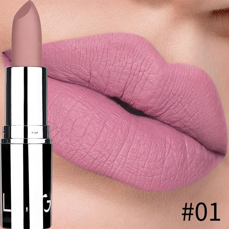 

Langmanni 8 цветов матовой помады, стойкая водостойкая помада в серебристом тюбике 01