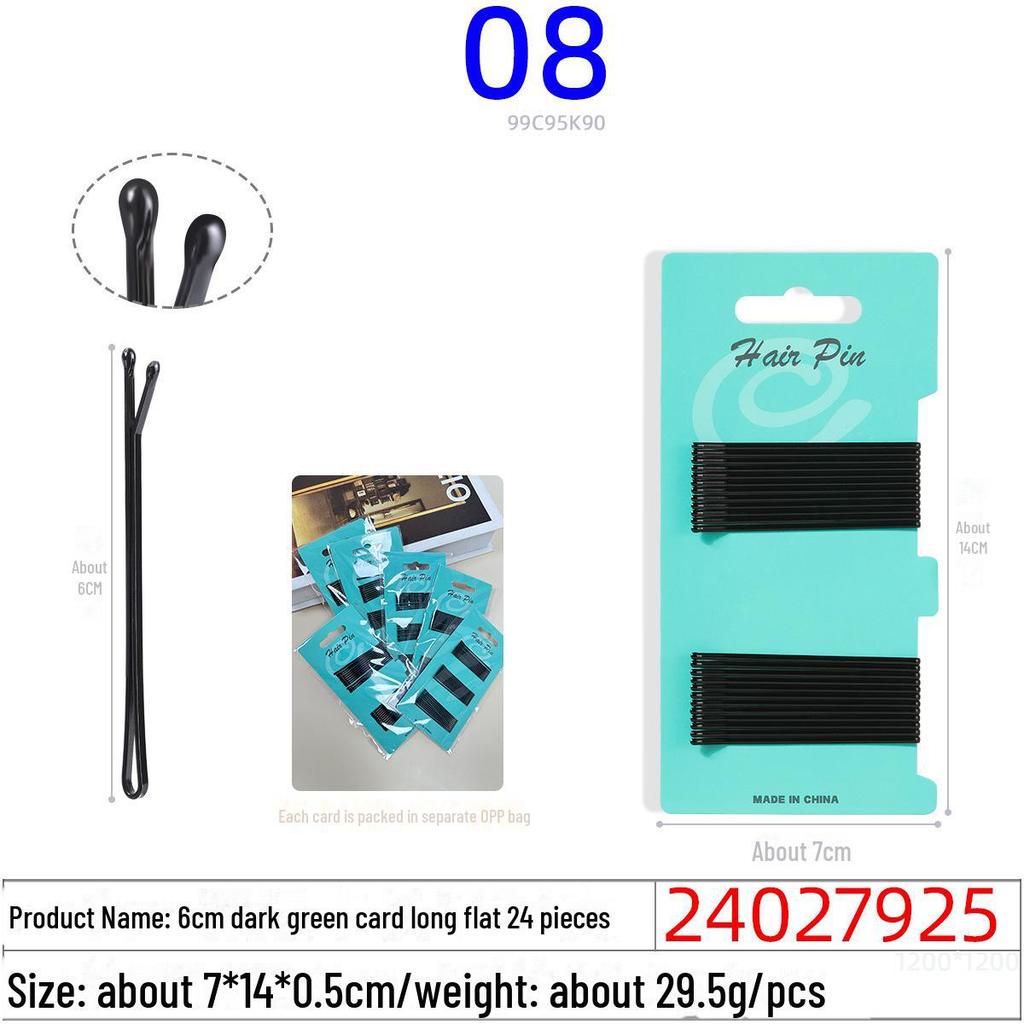 Multicolor Black Wave Hair Clips: One-Line, U-Shaped, Gold & Silver, Steel, Ball Head, Hairpin Set