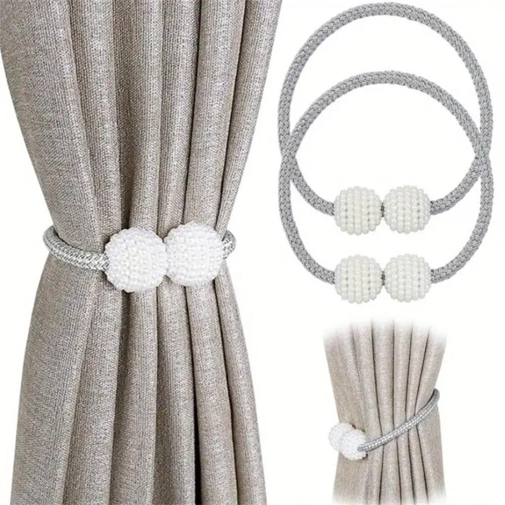No-drill Pearl Magnetic Curtain Clip Elegant Tie Back Buckle Curtain Holders Living Room