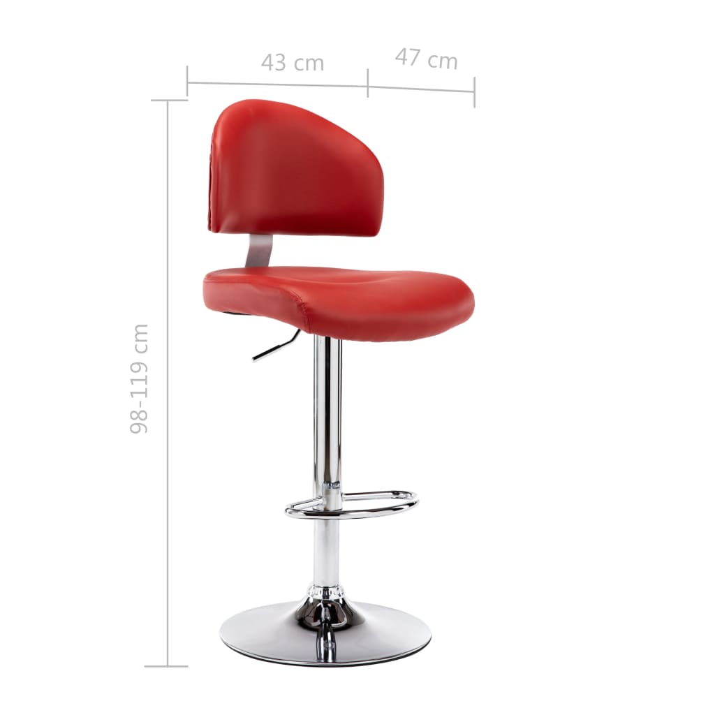 Bar Stool Burgundy Synthetic Leather