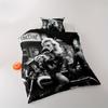 Beauty Theme Down Comforter Cover Set - 2/3pcs, Soft Comfortable Breathable, Black and White Style Printed Bedding Set, Biker