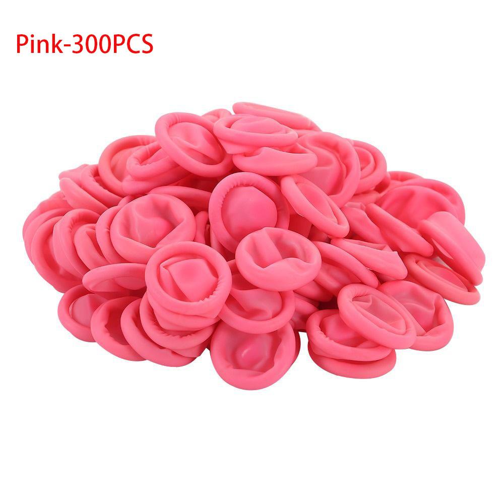 100/300 ST Engångsfingerskydd Naturgummihandskar Halkfria Antistatiska Latexfingertops Skyddshandskar